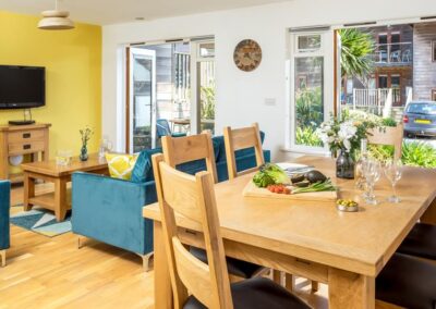 Open plan living and dining area at Trelawney