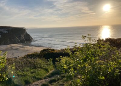 Porthtowan beach at sunset